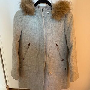J. Crew Chateau Hooded Parka in Italian stadium cloth wool by Nello Gori